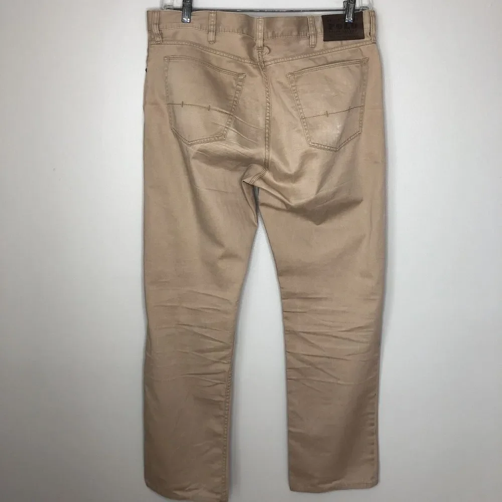 Polo Ralph Lauren Men's 36x32 Beige Straight Leg Chino Flat Front Pants‎